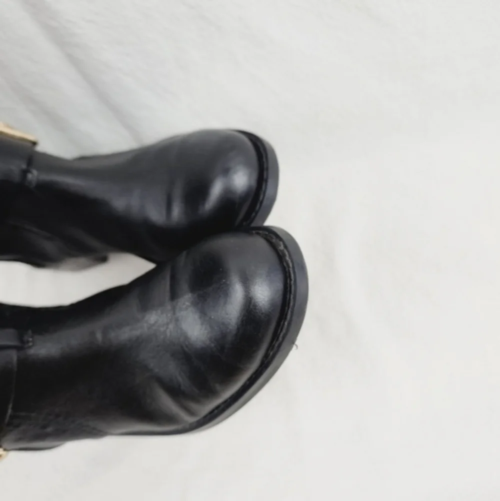 Vince Camuto leather black kabollans knee high boots